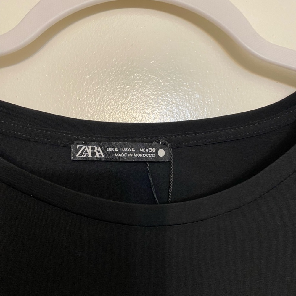 Zara Black Sleeveless Ruched Drape Top - Picture 3 of 5